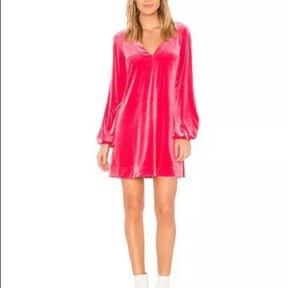 NWT Free people Misha Mini dress pink velvet